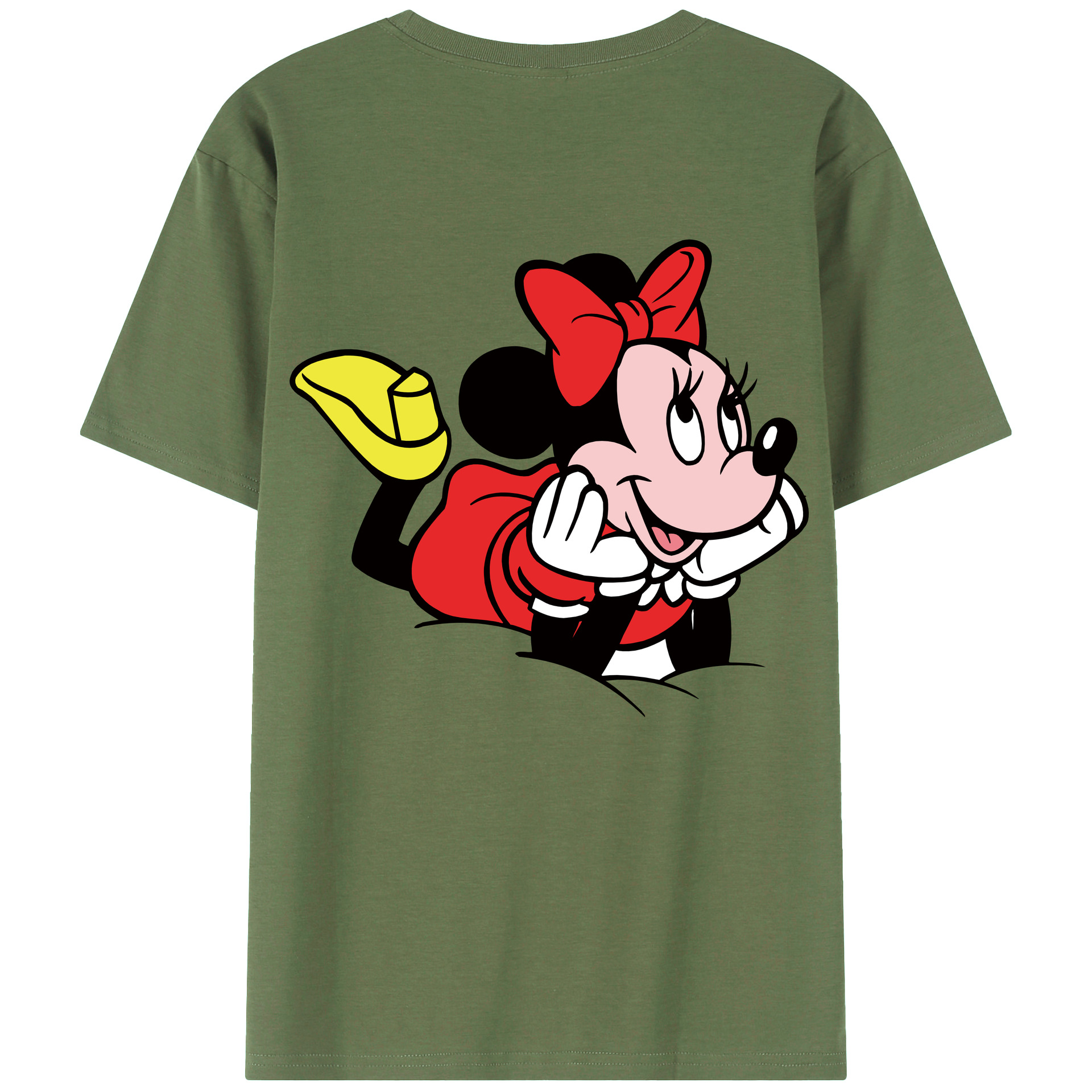 ミッキーマウス Mickey Mouse 綿100％ メンズ半袖Tシャツ（バックプリント） 通気性